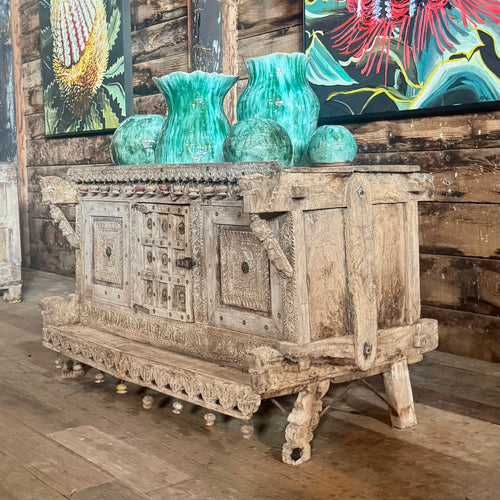 Carved Indian Dowry Cabinet